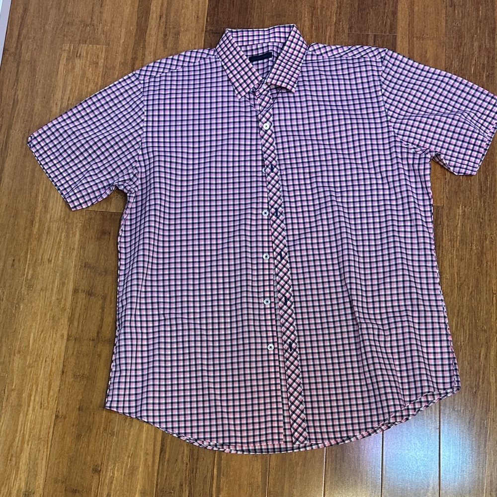 LAST CHANCE OFFER: Zachary Prell Men's Pink and Blue Checkered Shirt